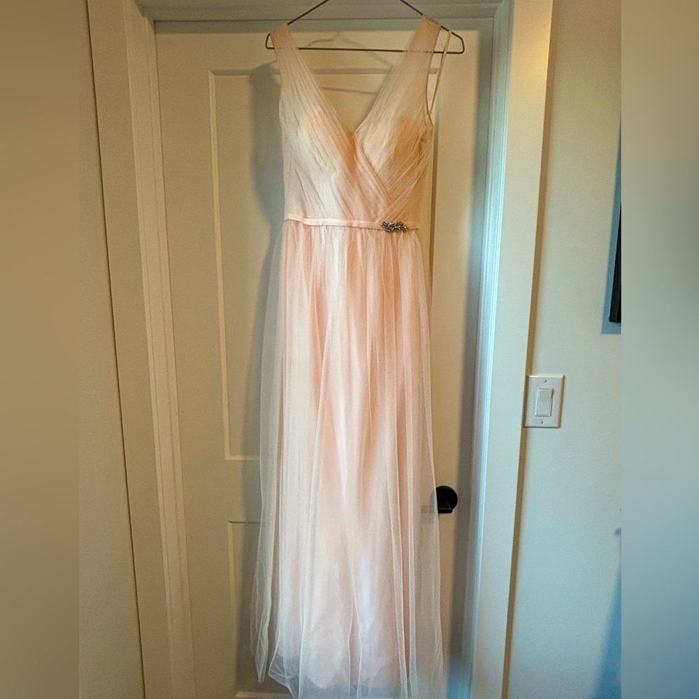 Blush bridesmaids dress. Size 8. Altered to a 5’ 8” length. Alexia design.
